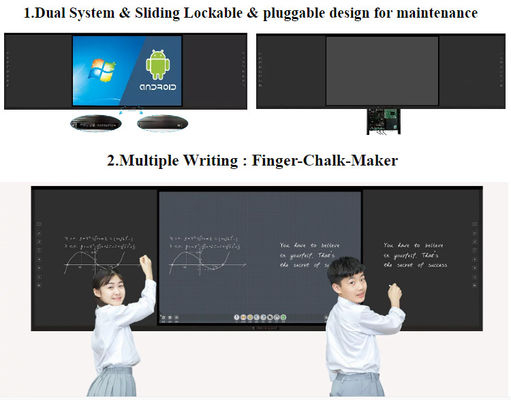 Tableau noir intelligent LED de 75 pouces pour l'enseignement scolaire interactif 350 Cd/m2