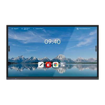 Tableau blanc à écran tactile interactif à cadre noir de 65 pouces avec haut-parleurs 1x10W