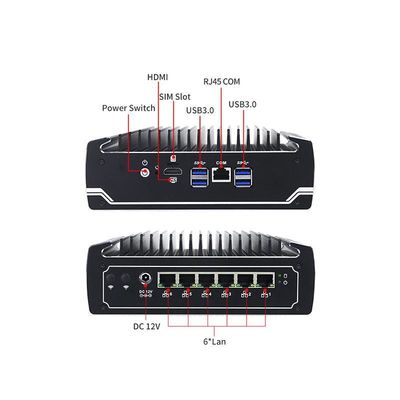 IBOX-501 N18 Mini PC industriel sans ventilateur Quad Core 32 Go de stockage avec MSATA