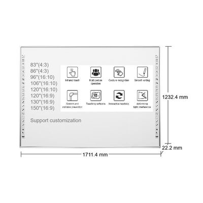 Tableau interactif de 83 pouces avec CPU I3/i5/i7/i9 en option 10 points 60 millions de touches Résolution 3840*2160