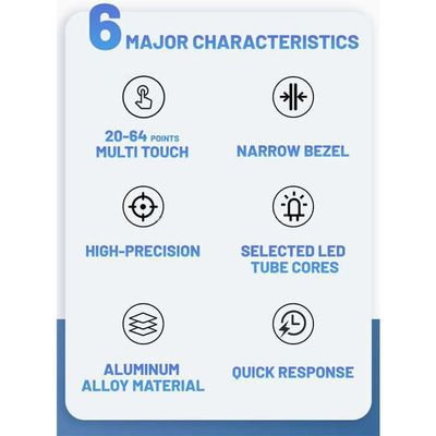 Temps de réponse de 55 pouces 8 ms Écran tactile infrarouge pour applications industrielles