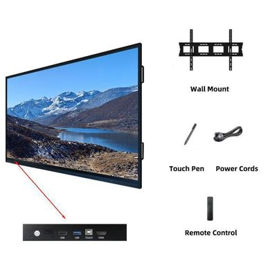Tableau blanc tactile interactif présentation ultime avec HDMI I / O et OPS PC I9 Solution de connectivité
