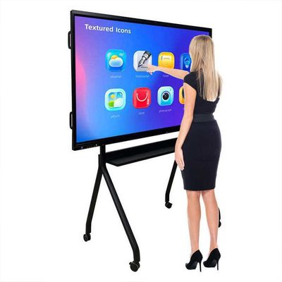 Écran tactile interactif de 65 pouces tableau blanc Panneaux d'écran 4K Affichage intelligent avec points infrarouges 10/20 et Android 13.0