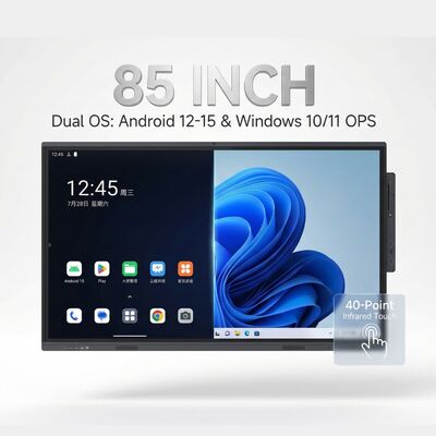 Tableau blanc interactif à écran tactile offrant une sensation d'écriture naturelle et une surface antireflet avec protection en verre trempé